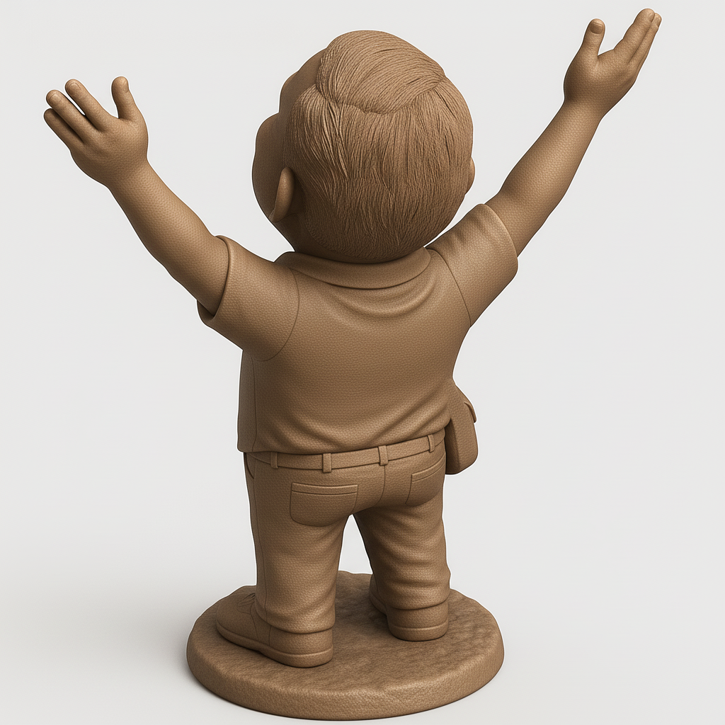 silhouette 3d printer maker-3d portrait printing_Joyful Figure with Outstretched Arms