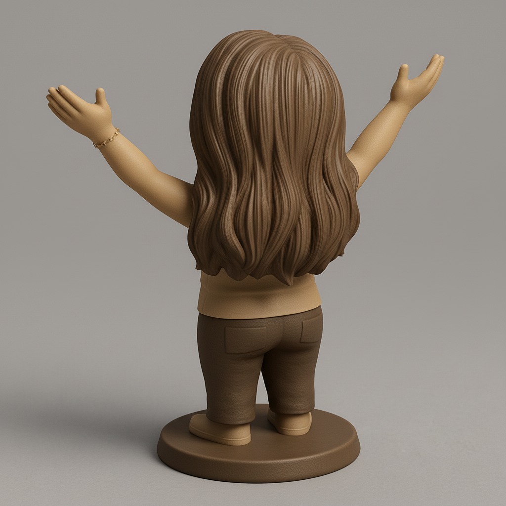 face anatomy 3d model-create 3d face model from photo_Embrace Joy Figurine: Happy Outstretched Arms