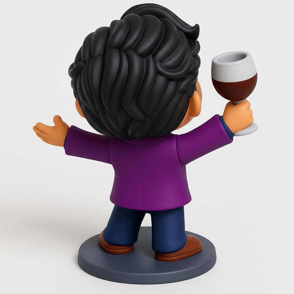 face to 3d model ai-3D portrait printing from photo_Happy Toast Figurine: Celebrate Joy & Good Times