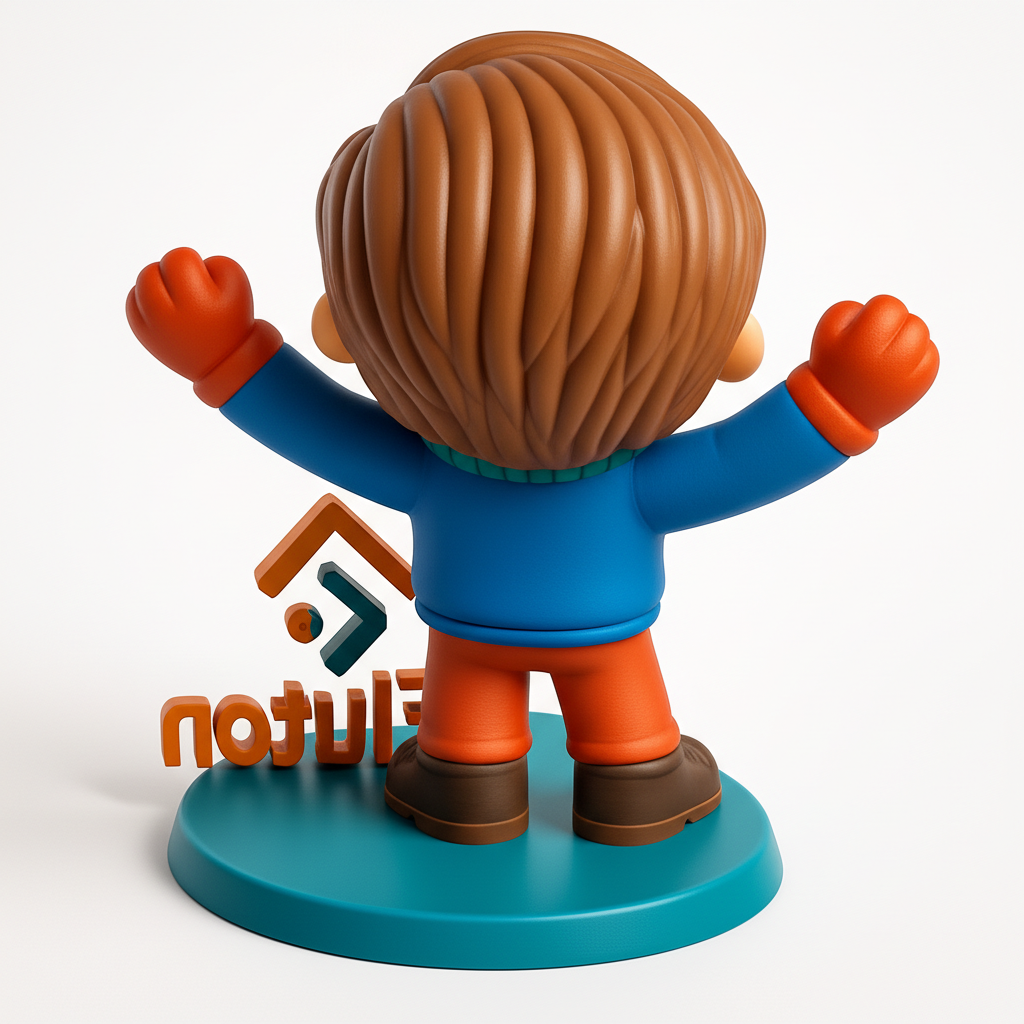 face anatomy 3d model-create 3d face model from photo_Happy Fluton Mascot: Cheerful Desk Buddy Figurine