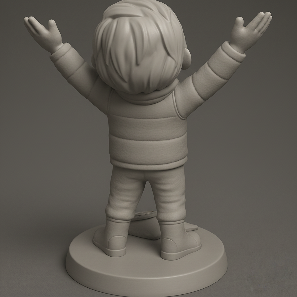 face to 3d model ai-3D portrait printing from photo_Joyful Cinematic Kid Figurine: Celebrate Life & Film!