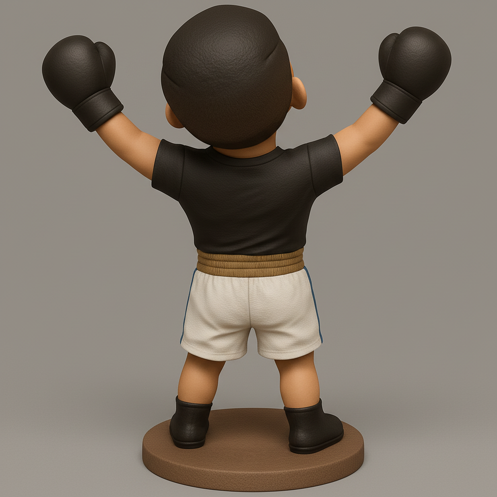 face anatomy 3d model-create 3d face model from photo_Triumphant Boxer: Victory Pose Collectible Figurine