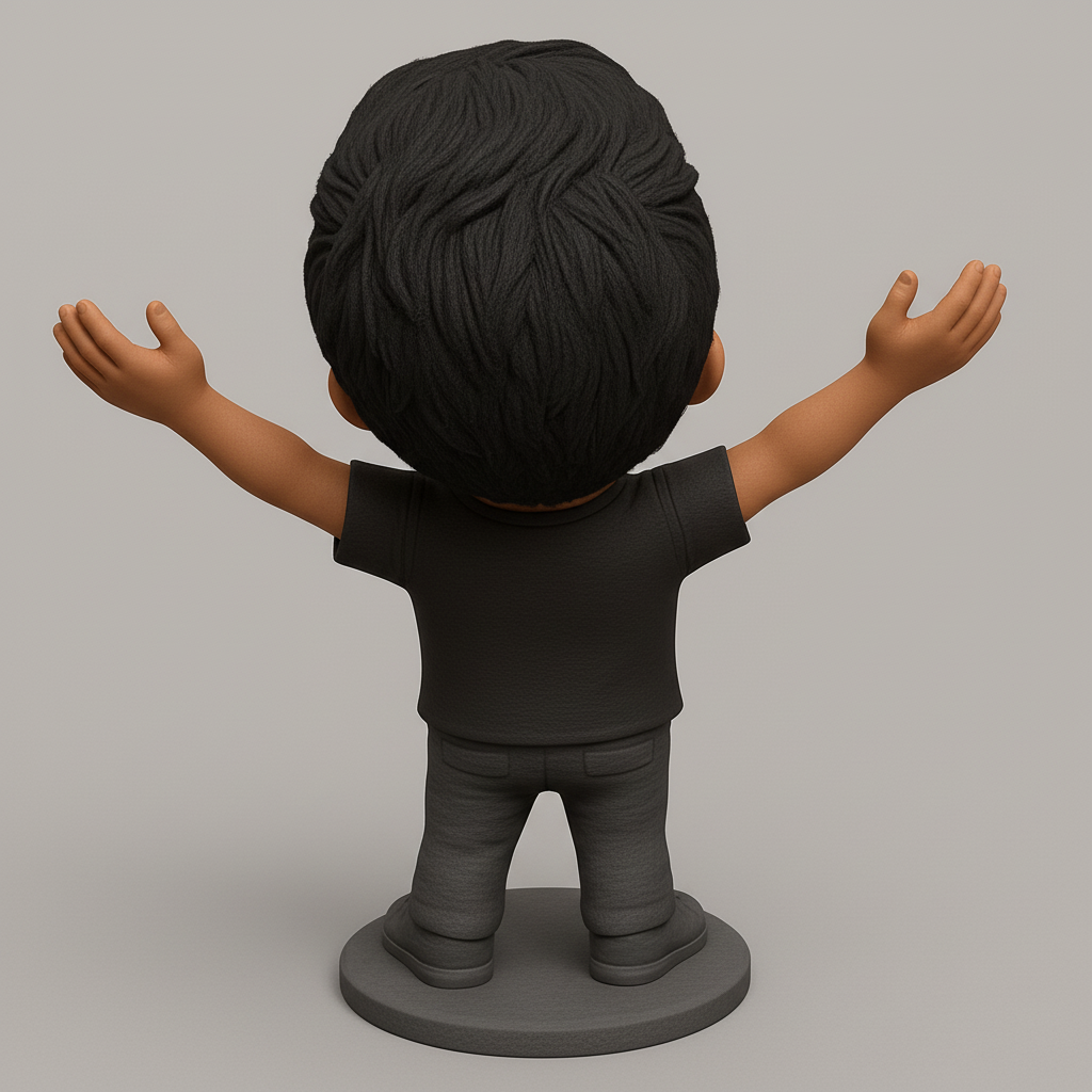 face to 3d model ai-3D portrait printing from photo_Embrace Joy: Uplifting Happy Character Figurine