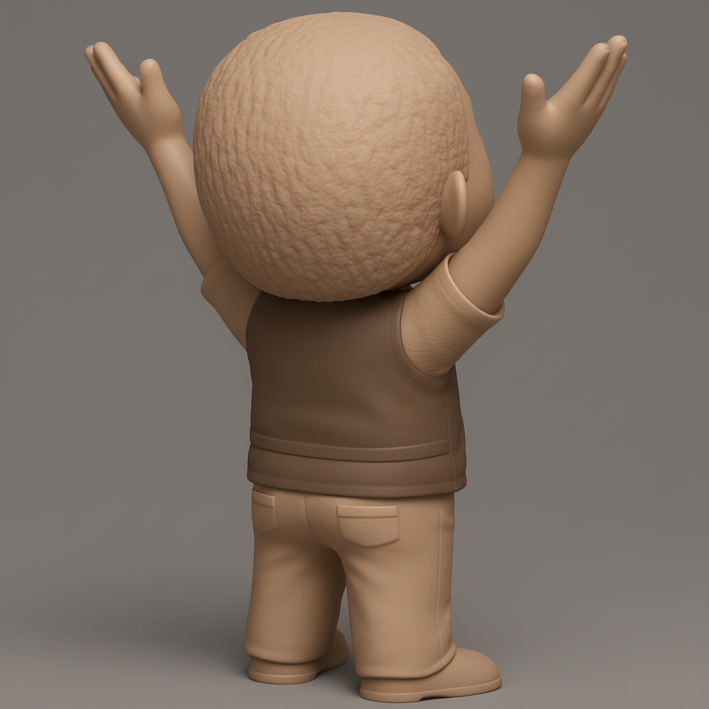 face to 3d model ai-3D portrait printing from photo_Uplifting Chibi Man Statue: Bring Smiles to Your Space