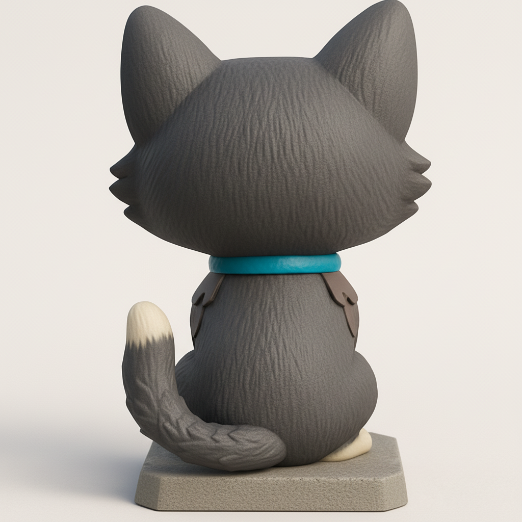 face anatomy 3d model-create 3d face model from photo_Charming Cartoon Cat Figurine - Perfect Desk Decor