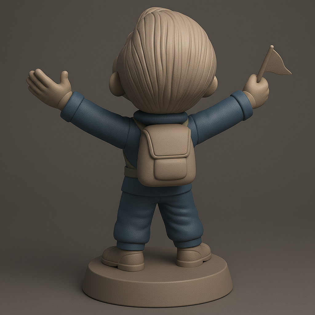 face anatomy 3d model-create 3d face model from photo_Joyful Adventurer with Flag