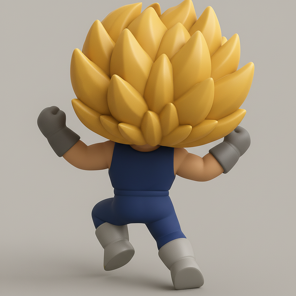 face to 3d model ai-3D portrait printing from photo_Unleash the Saiyan! Dynamic Super Saiyan Vegeta Pop