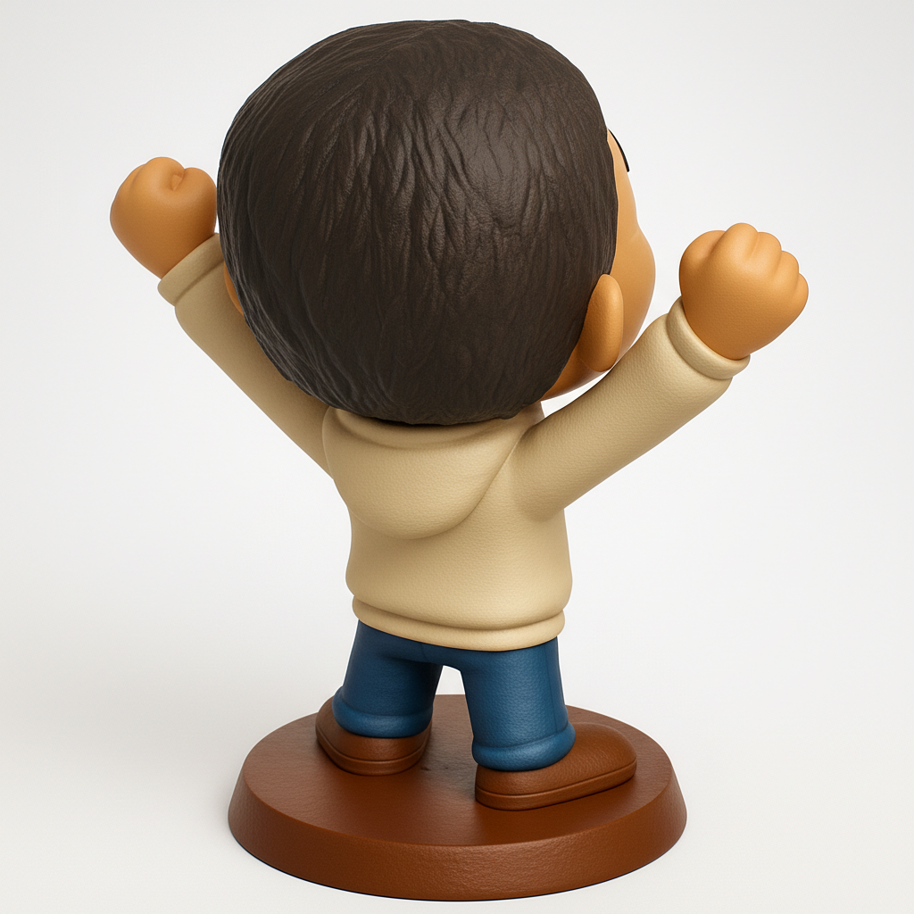 face to 3d model ai-3D portrait printing from photo_Triumphant Joy Pop-Style Figure: Celebrate Success!