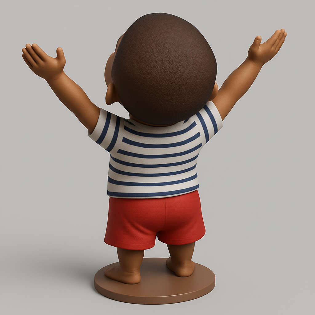 face to 3d model ai-3D portrait printing from photo_Joyful Child Figurine: Celebrate Pure Happiness!