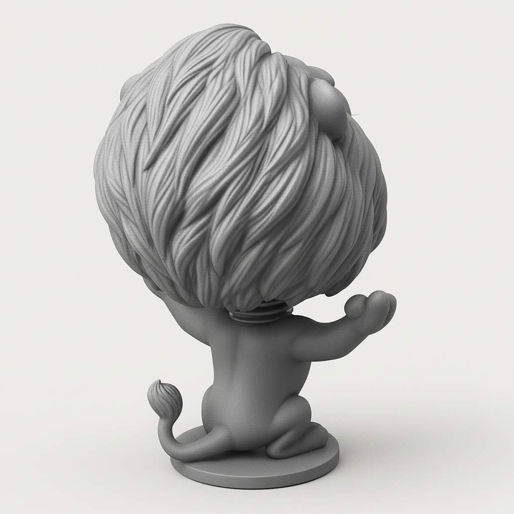 face anatomy 3d model-create 3d face model from photo_Joyful Lion Bobblehead - Shake Up Your Space!