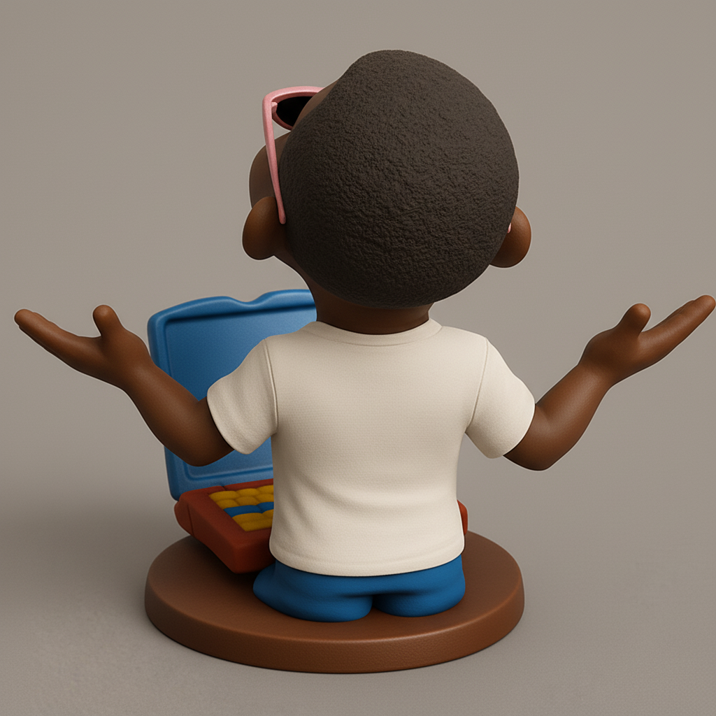 face to 3d model ai-3D portrait printing from photo_Shades & Smiles: Triumphant Techie Bust with Laptop