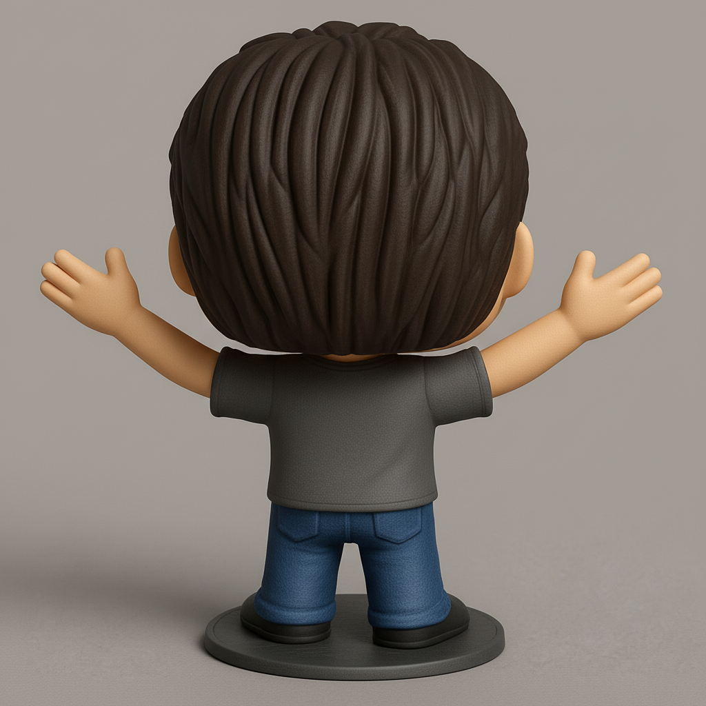 face anatomy 3d model-create 3d face model from photo_Friendly Funko-Style Welcoming Figure 3D Print