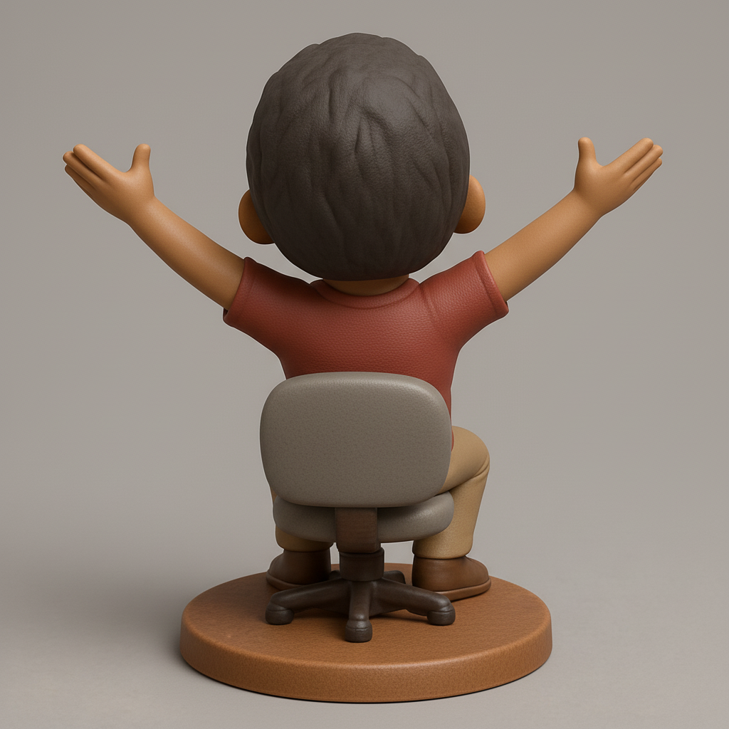 face anatomy 3d model-create 3d face model from photo_Happy Celebration Figurine on Chair