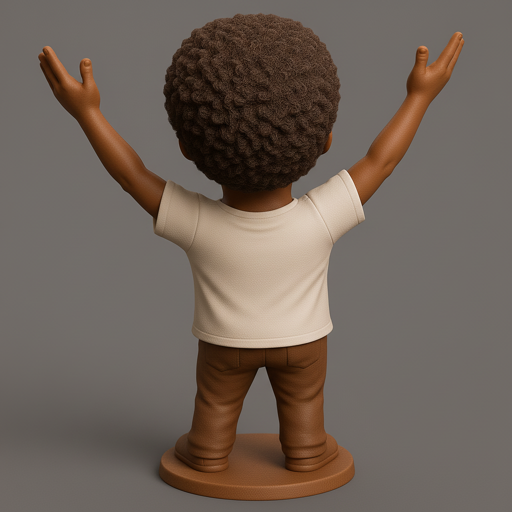 face anatomy 3d model-create 3d face model from photo_Joyful Figurine with Outstretched Arms