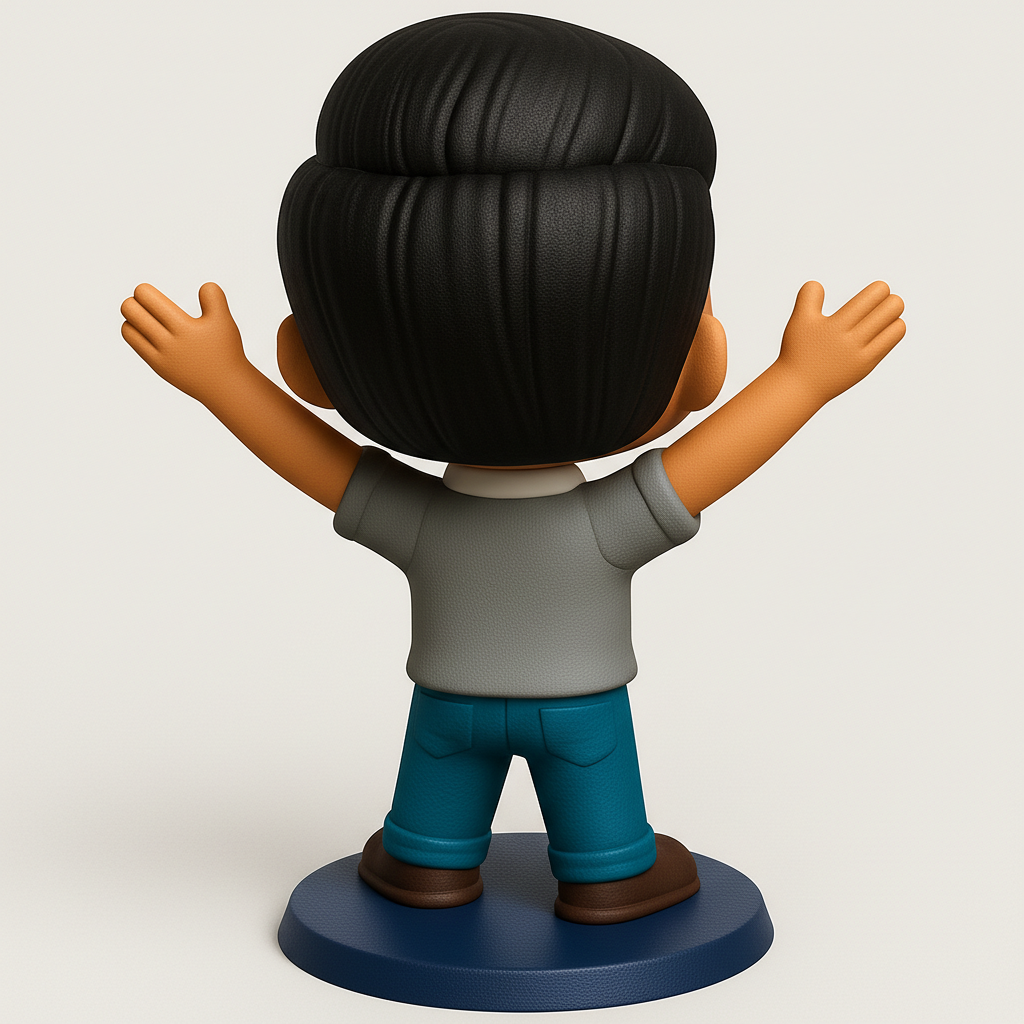 face to 3d model ai-3D portrait printing from photo_Joyful Welcoming Chibi Boy Figurine - Fun Desk doc