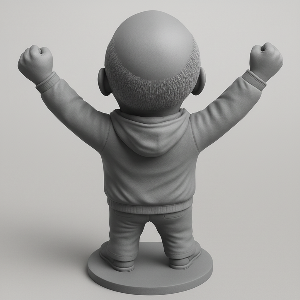 silhouette 3d printer maker-3d portrait printing_Joyful Champion Figure