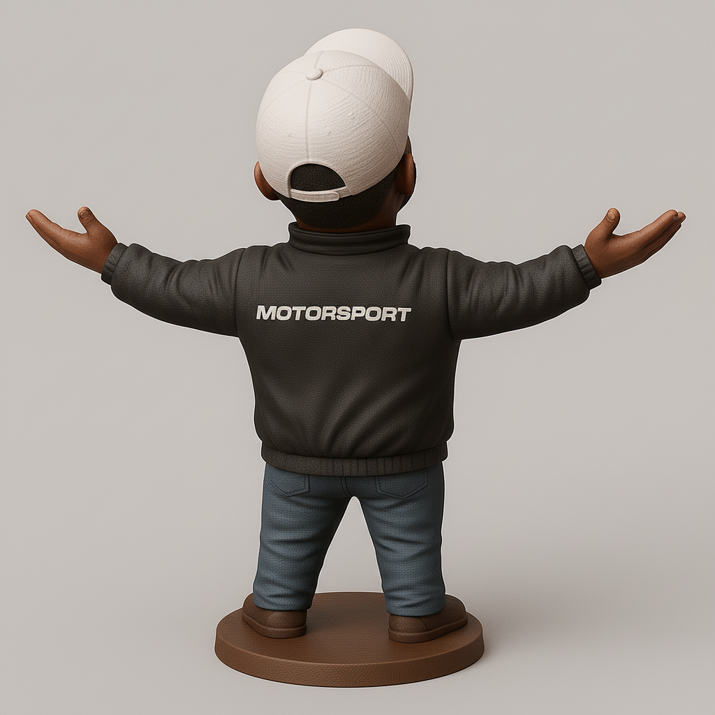 silhouette 3d printer maker-3d portrait printing_Cheerful Motorsport Figurine