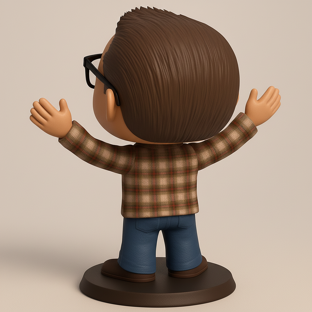 face anatomy 3d model-create 3d face model from photo_Welcoming Plaid Guy Funko-Style Collectible