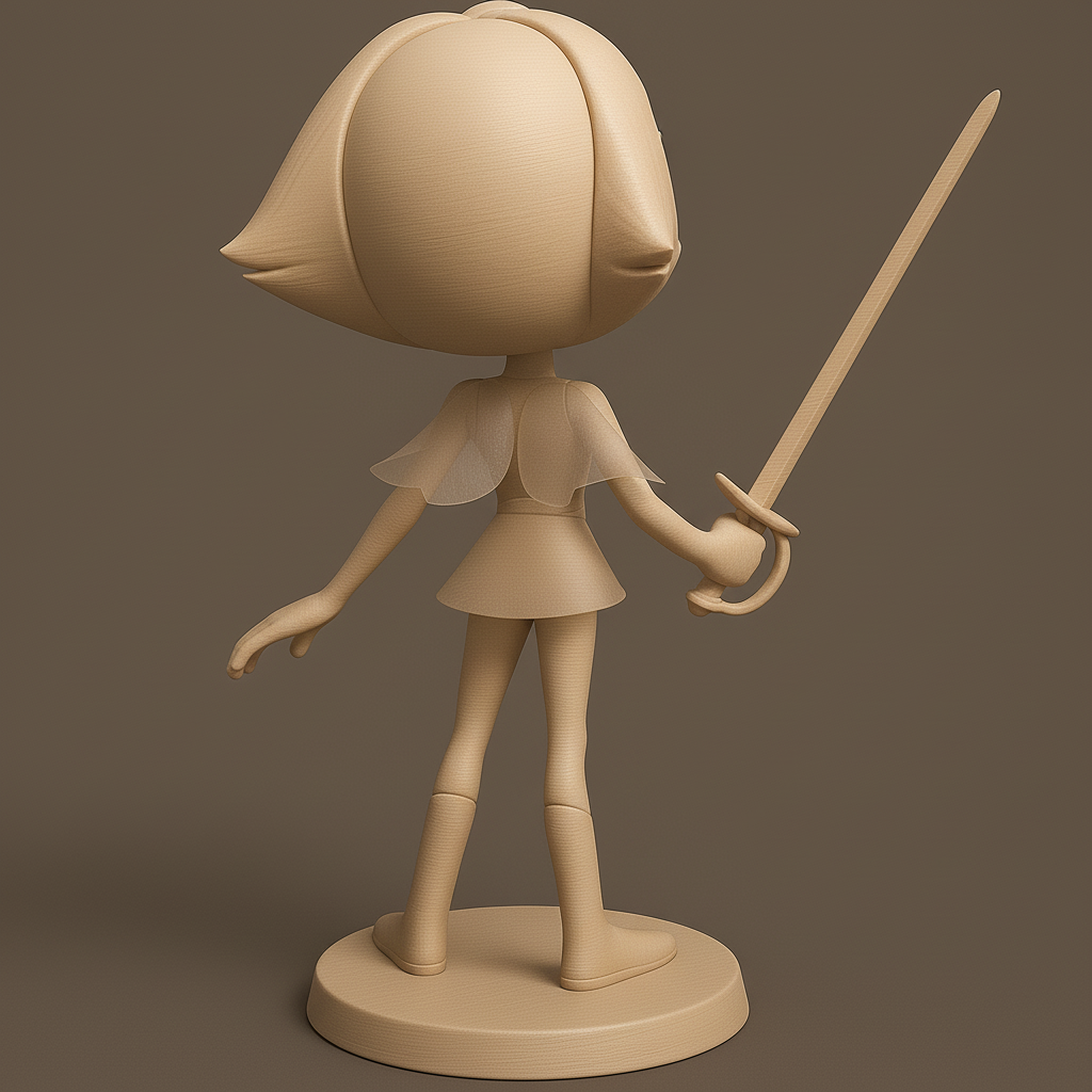 silhouette 3d printer maker-3d portrait printing_Whimsical Fairy Warrior Figurine