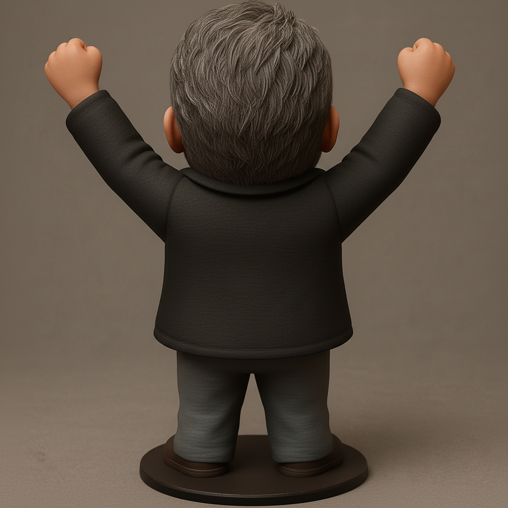 face anatomy 3d model-create 3d face model from photo_Ecstatic Bearded Man Figurine - Celebrate Success!