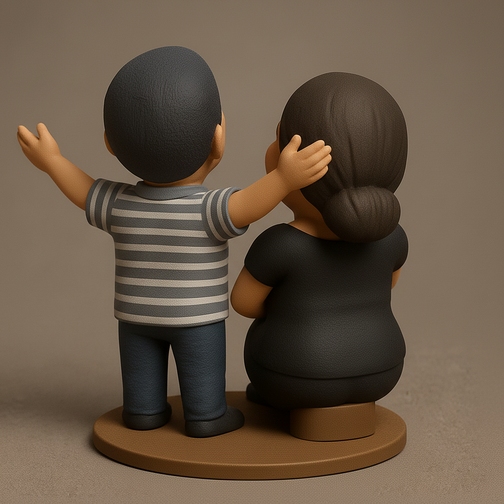 face to 3d model ai-3D portrait printing from photo_Smiling Couple Sculpture: Perfect Personalized Gift