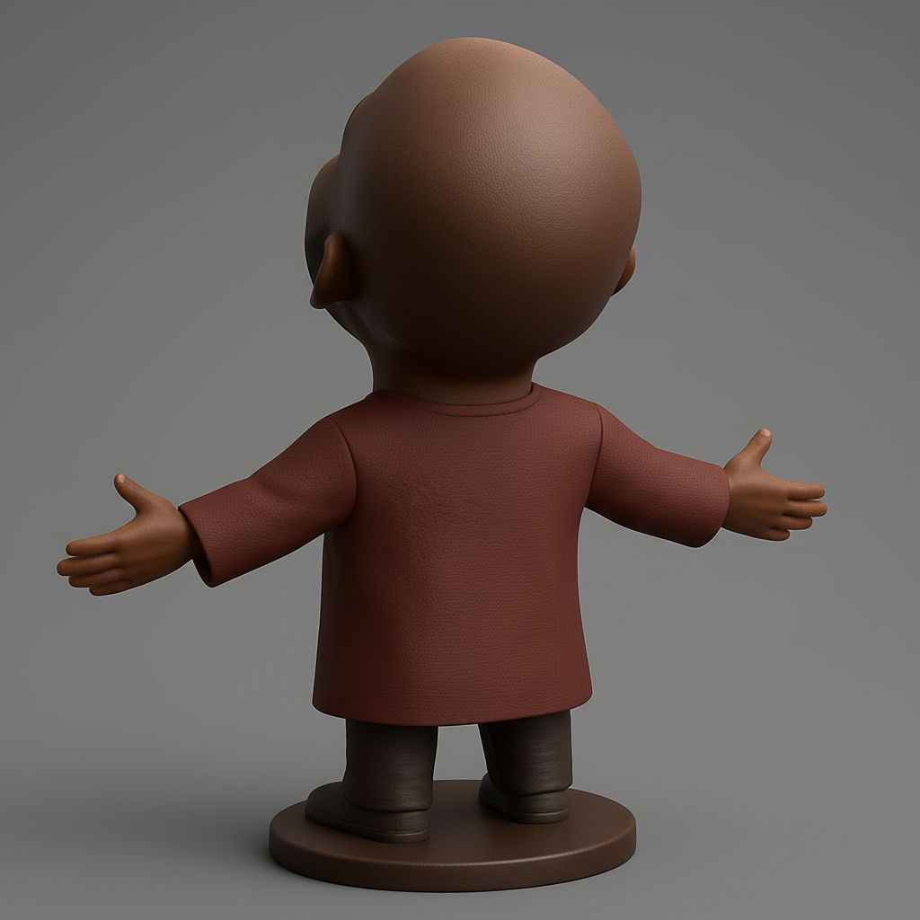 silhouette 3d printer maker-3d portrait printing_Joyful Open Arms Bobblehead - Print & Display Happiness