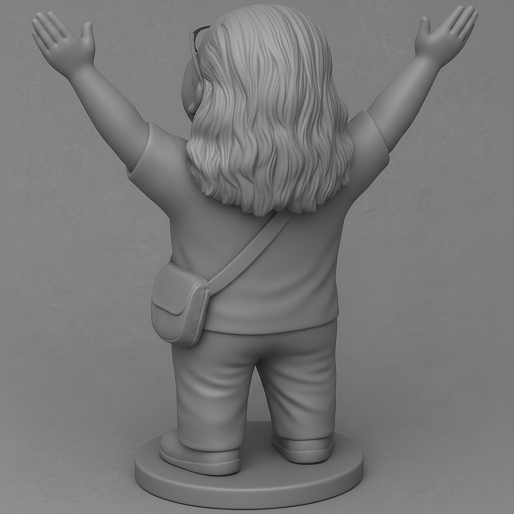 silhouette 3d printer maker-3d portrait printing_Joyful Character with Arms Raised