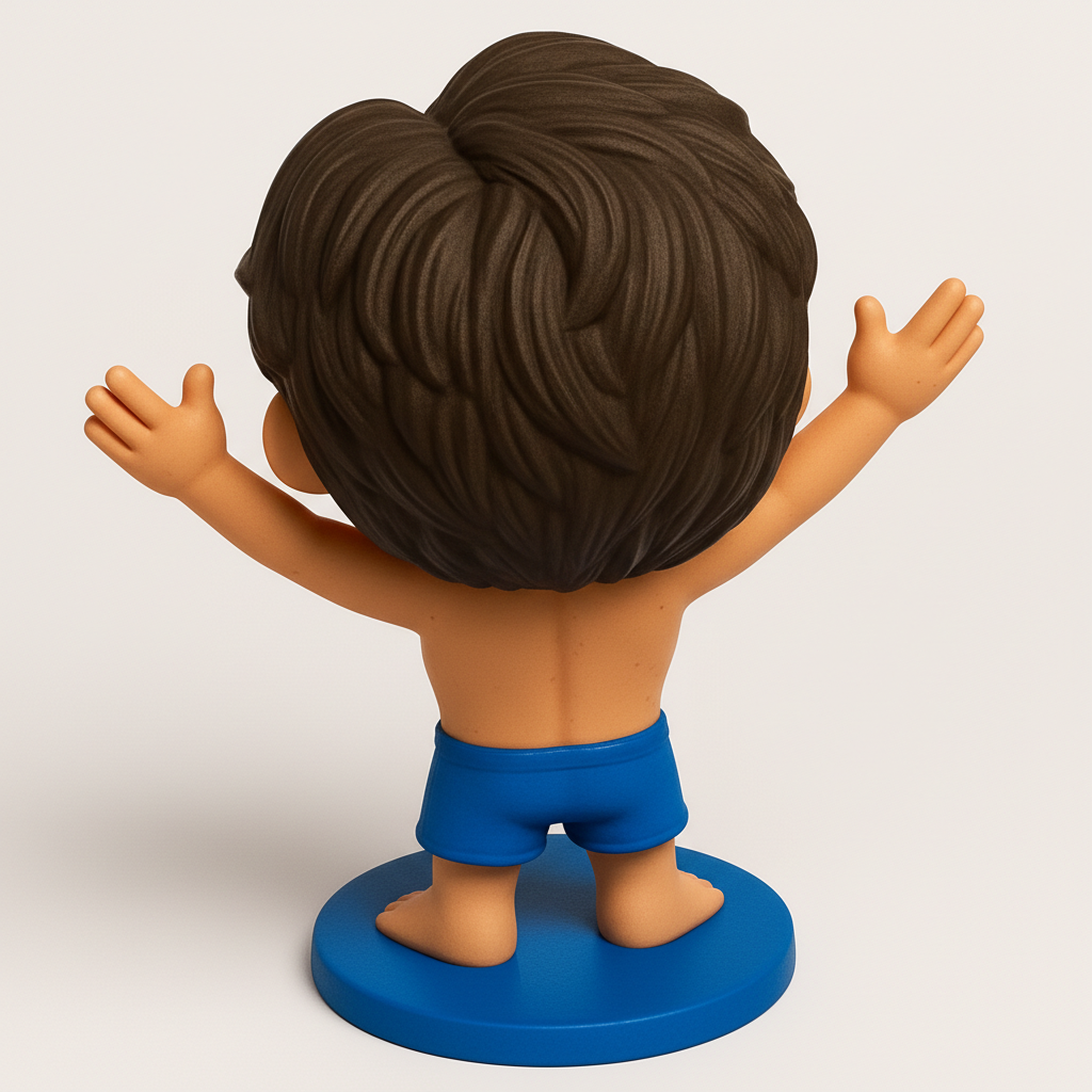 face anatomy 3d model-create 3d face model from photo_Cheery Chibi Swimmer Desk Pal - Instant Mood Boost!