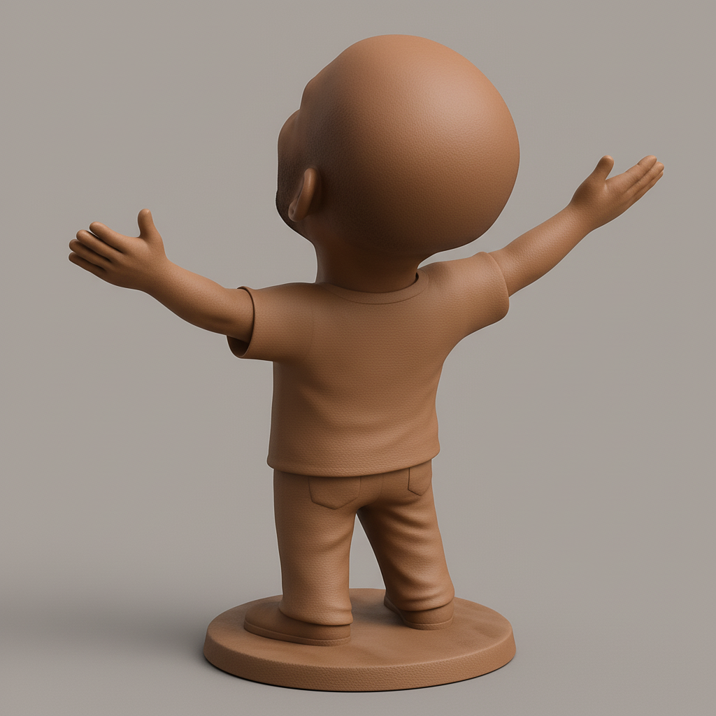 silhouette 3d printer maker-3d portrait printing_Joyful Embrace Figurine: Spread Happiness & Good Vibes