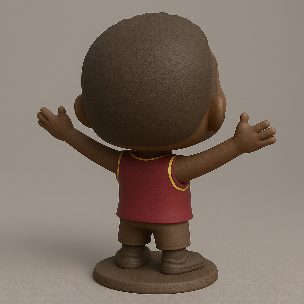 face to 3d model ai-3D portrait printing from photo_Joyful Chibi Basketball Fan Figure - Print Your Own Smile!