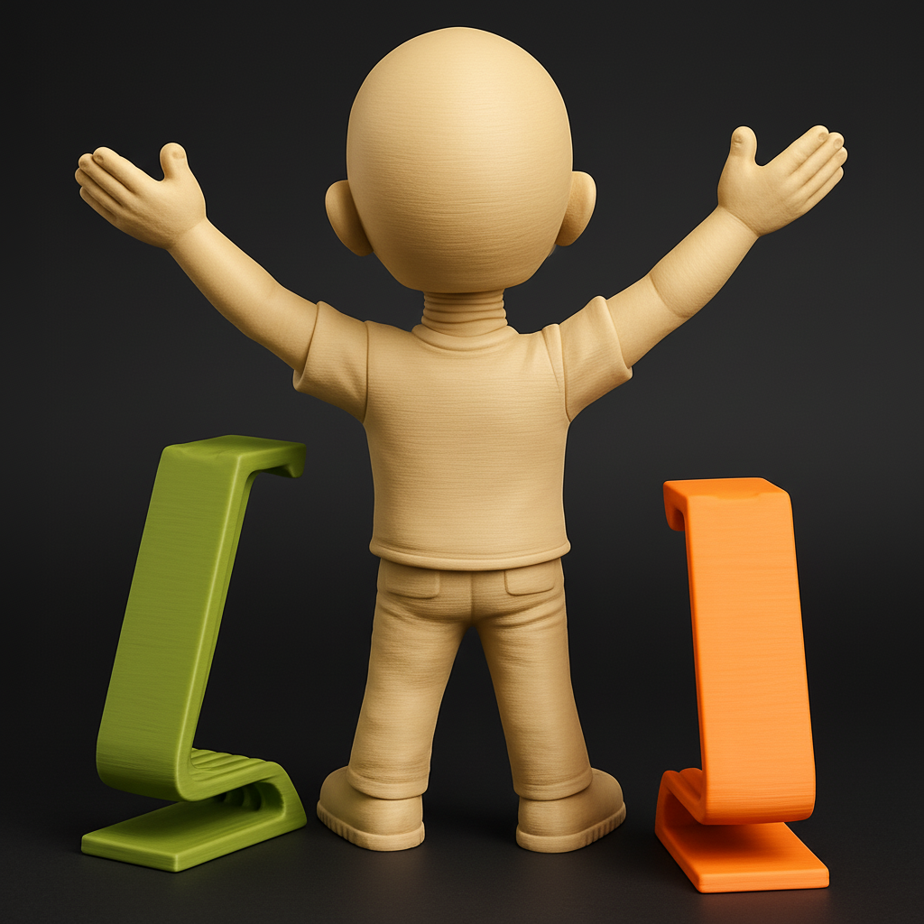 face to 3d model ai-3D portrait printing from photo_Open Arms Joy Figure with Stylish Desk Organizers