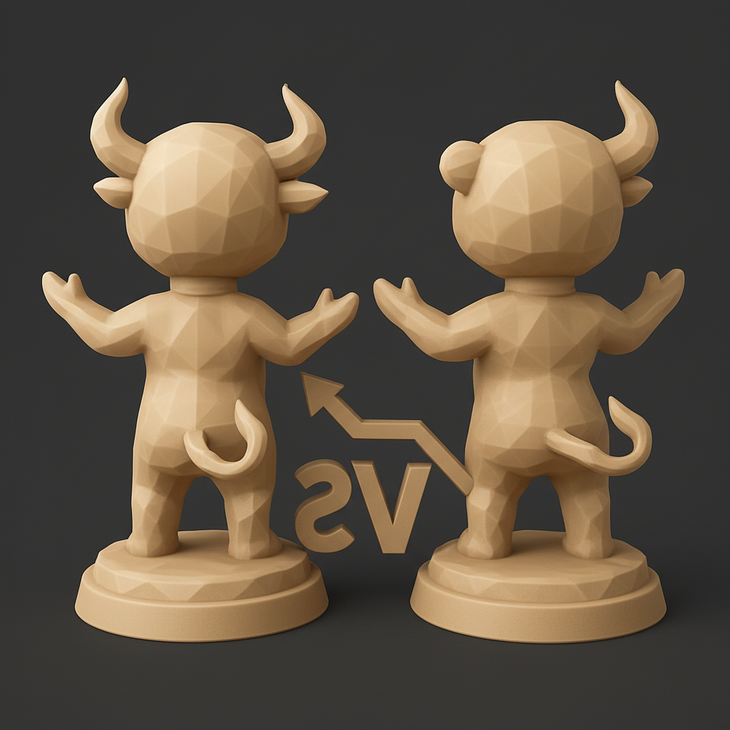 face anatomy 3d model-create 3d face model from photo_Investment Decor: Low Poly Bull & Bear Market Duo