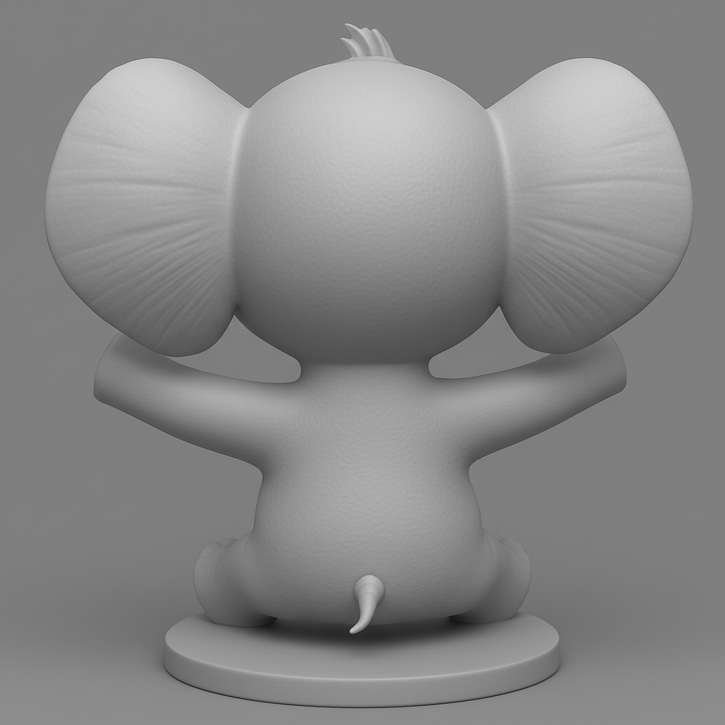 face anatomy 3d model-create 3d face model from photo_Joyful Baby Elephant Figurine - Cute Decor & Gift Print