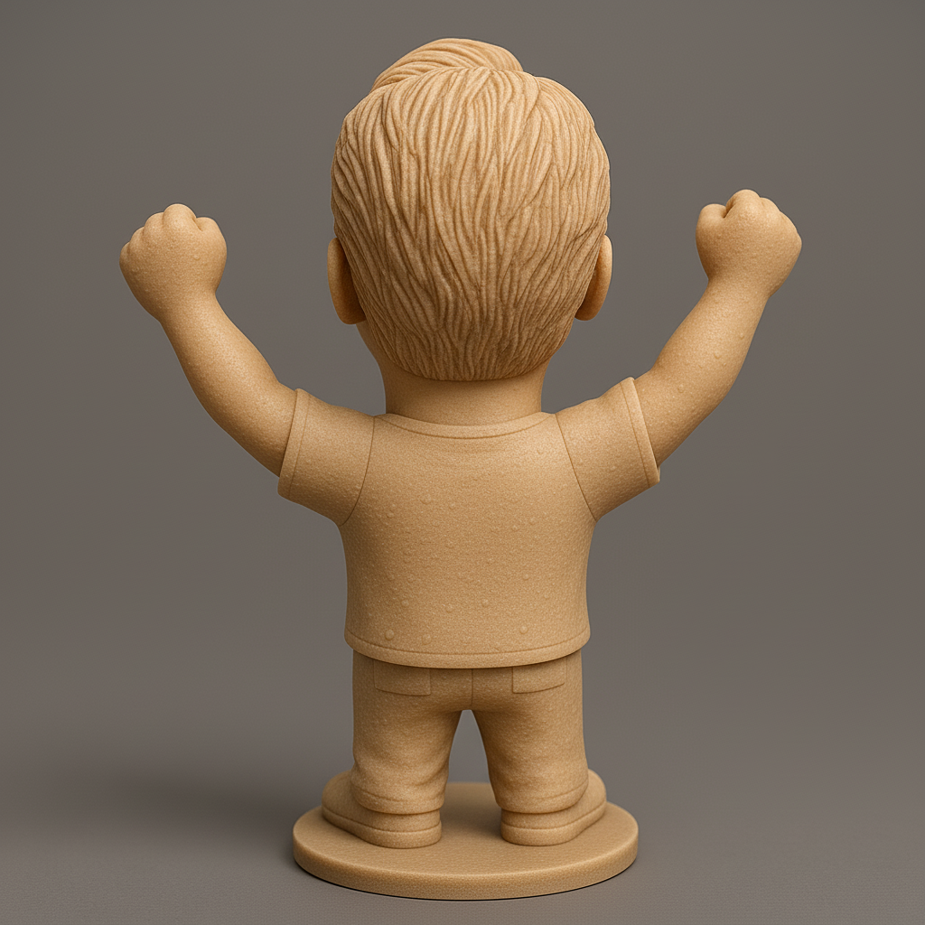 silhouette 3d printer maker-3d portrait printing_Joyful Victory Pose Figurine