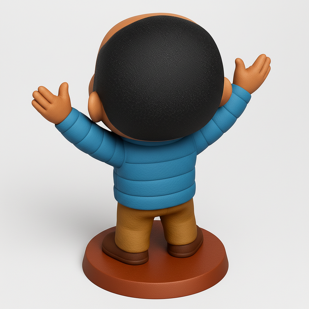 face to 3d model ai-3D portrait printing from photo_Joyful Welcoming Figure - High-Detail Funko Pop Style!