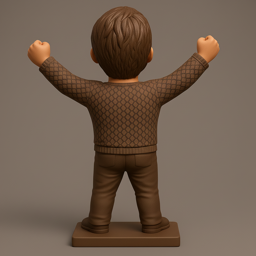 face anatomy 3d model-create 3d face model from photo_Joyful Victory Pose Figurine