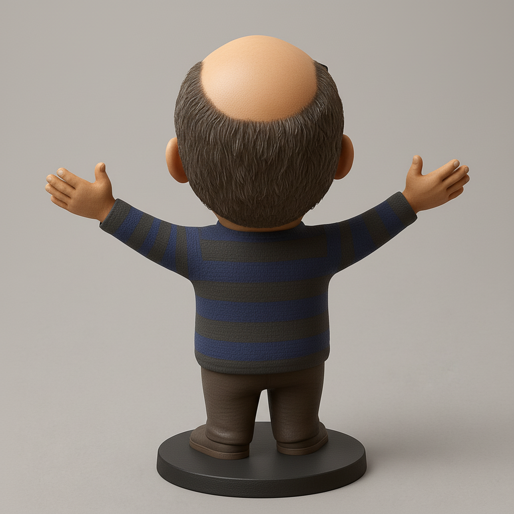 face to 3d model ai-3D portrait printing from photo_Smiling Man Hug Figurine: Print Your Own Cheer