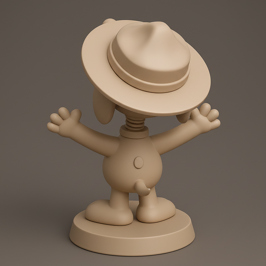 face anatomy 3d model-create 3d face model from photo_Cheerful Adventure Dog Figurine