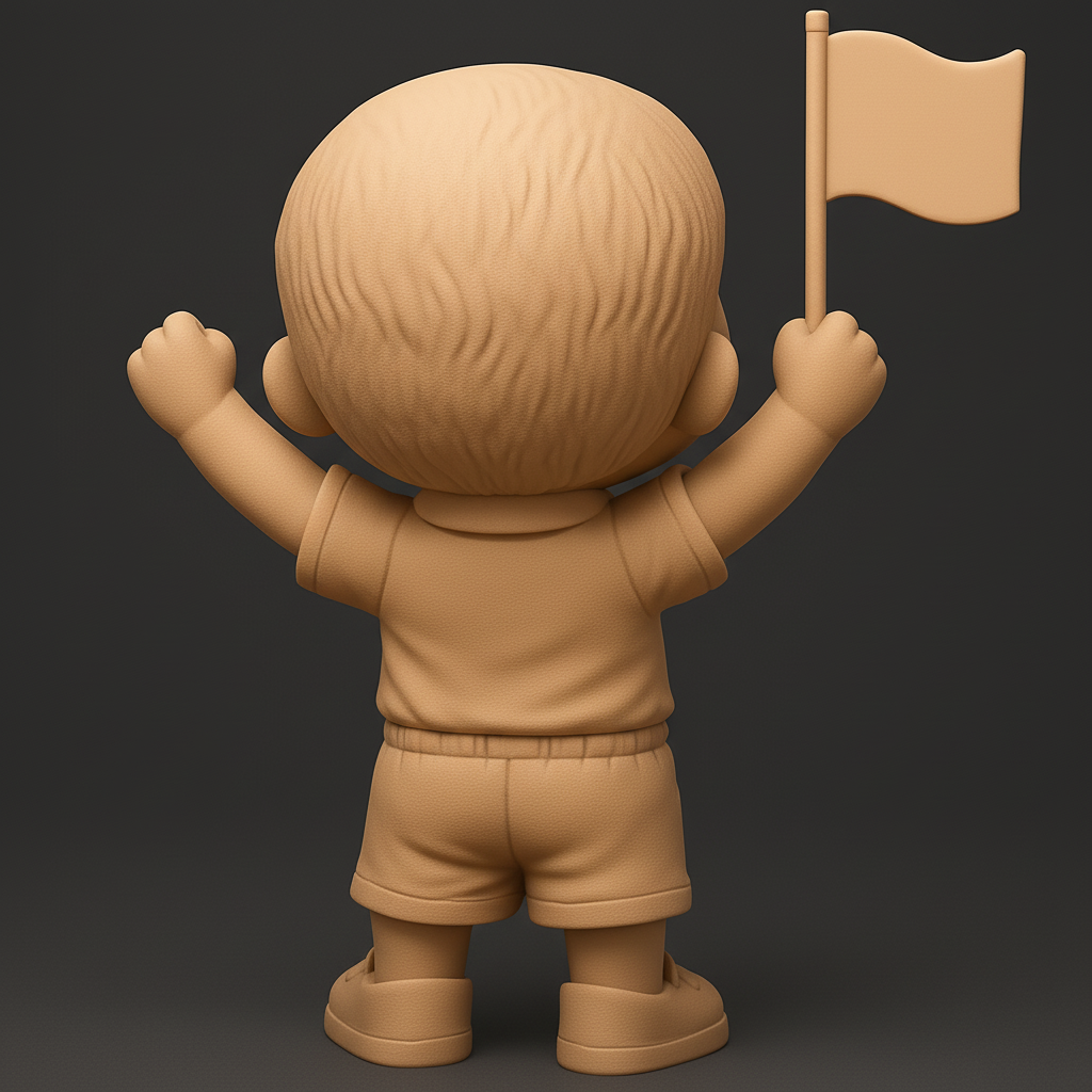 face anatomy 3d model-create 3d face model from photo_Joyful Patriot Boy Figurine - Display Pride & Joy!