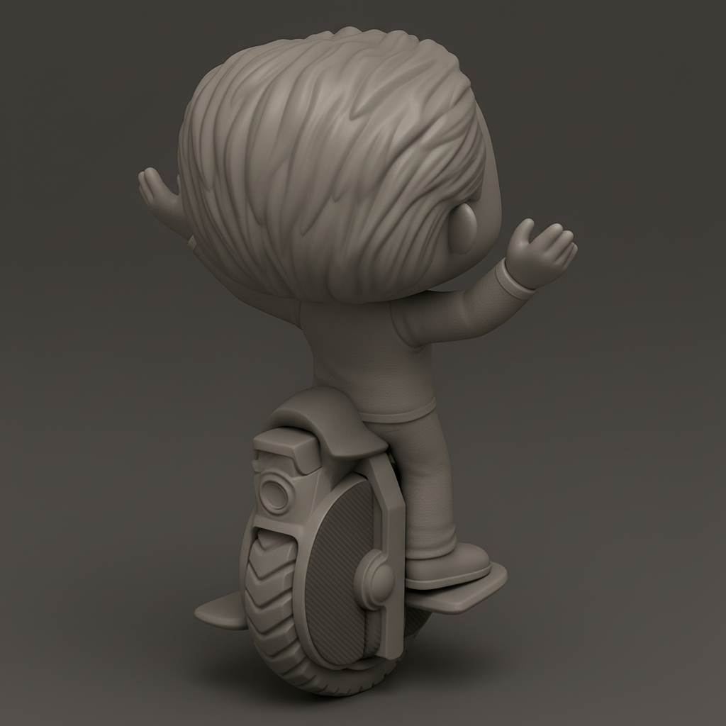 face anatomy 3d model-create 3d face model from photo_Pop-Style Unicycle Rider - Fun Desk Companion Print