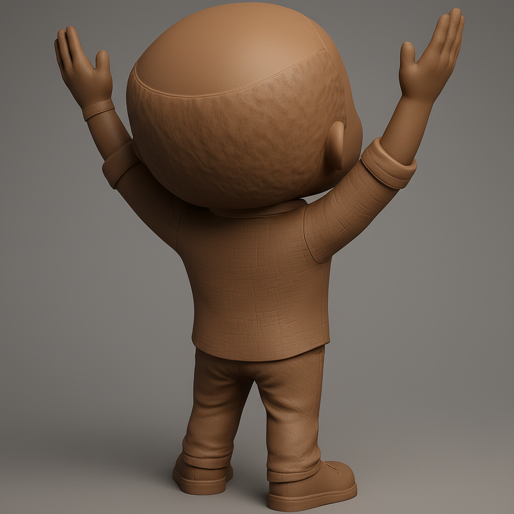 face to 3d model ai-3D portrait printing from photo_Cheery Man Pose 3D Print: Spread Joy & Positivity!