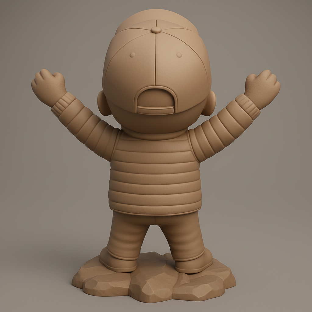 face to 3d model ai-3D portrait printing from photo_Triumph Kid Figurine - Inspire Joy & Success!