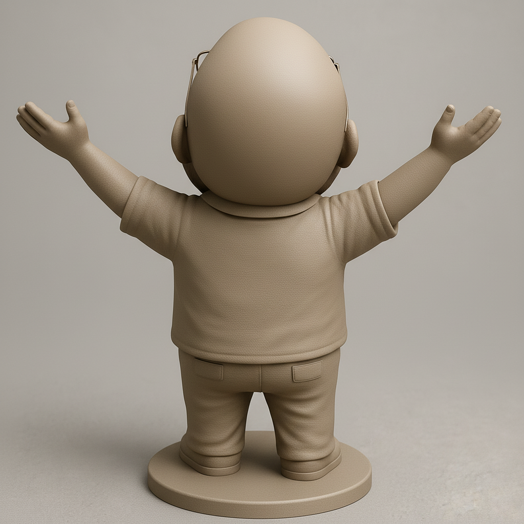 face anatomy 3d model-create 3d face model from photo_Joyful Bearded Man: Celebrate Life with This Happy Figurine