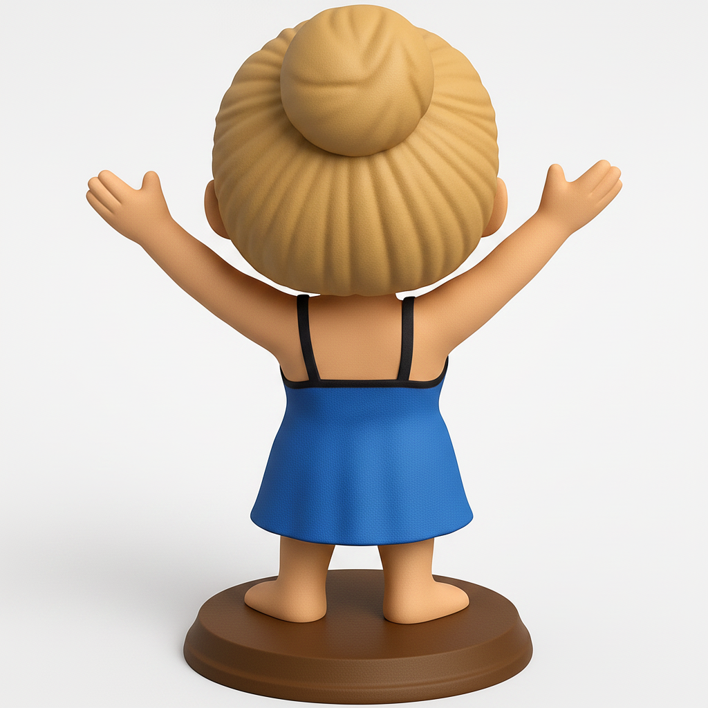 face to 3d model ai-3D portrait printing from photo_Charming Blonde Funko Pop! Style Figure