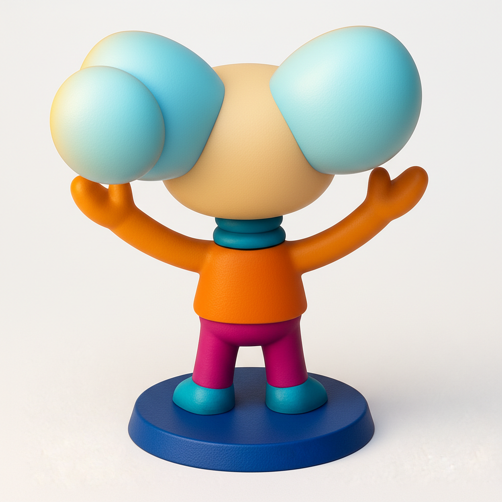 face anatomy 3d model-create 3d face model from photo_Vibrant Smiling Desk Buddy 3D Print