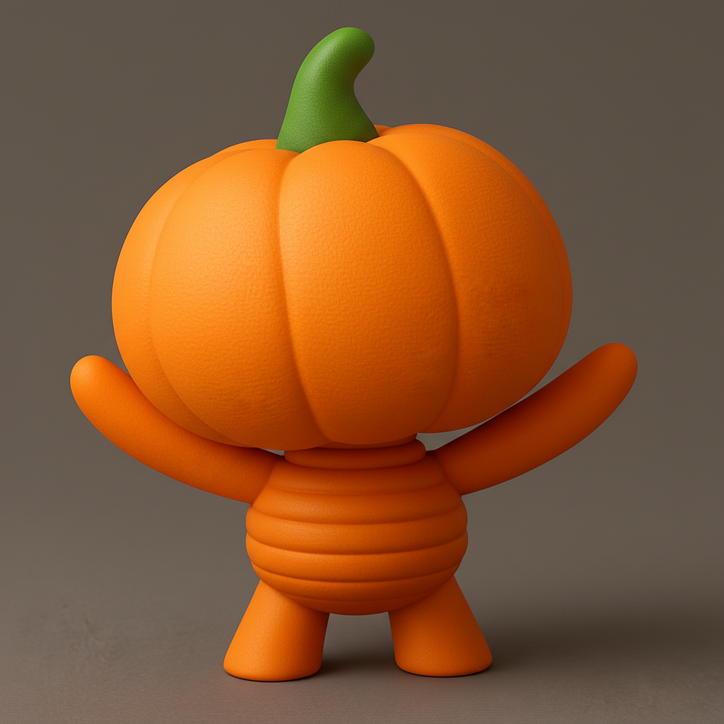 face anatomy 3d model-create 3d face model from photo_Charming Pumpkin Pal Figurine