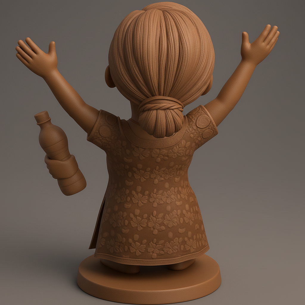 silhouette 3d printer maker-3d portrait printing_Joyful Child Figurine: Celebrate Pure Happiness!