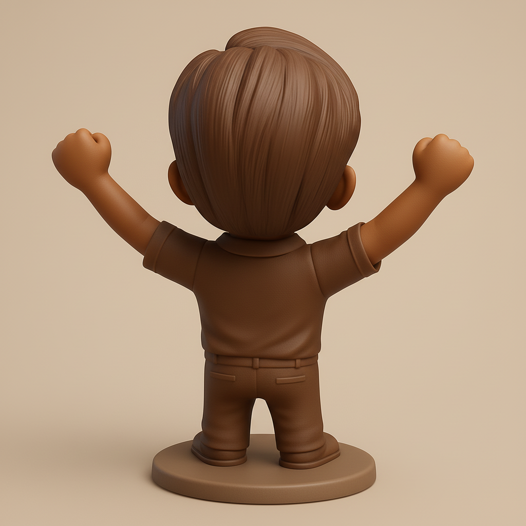 face to 3d model ai-3D portrait printing from photo_Joyful Triumph Figurine: Celebrate Success!