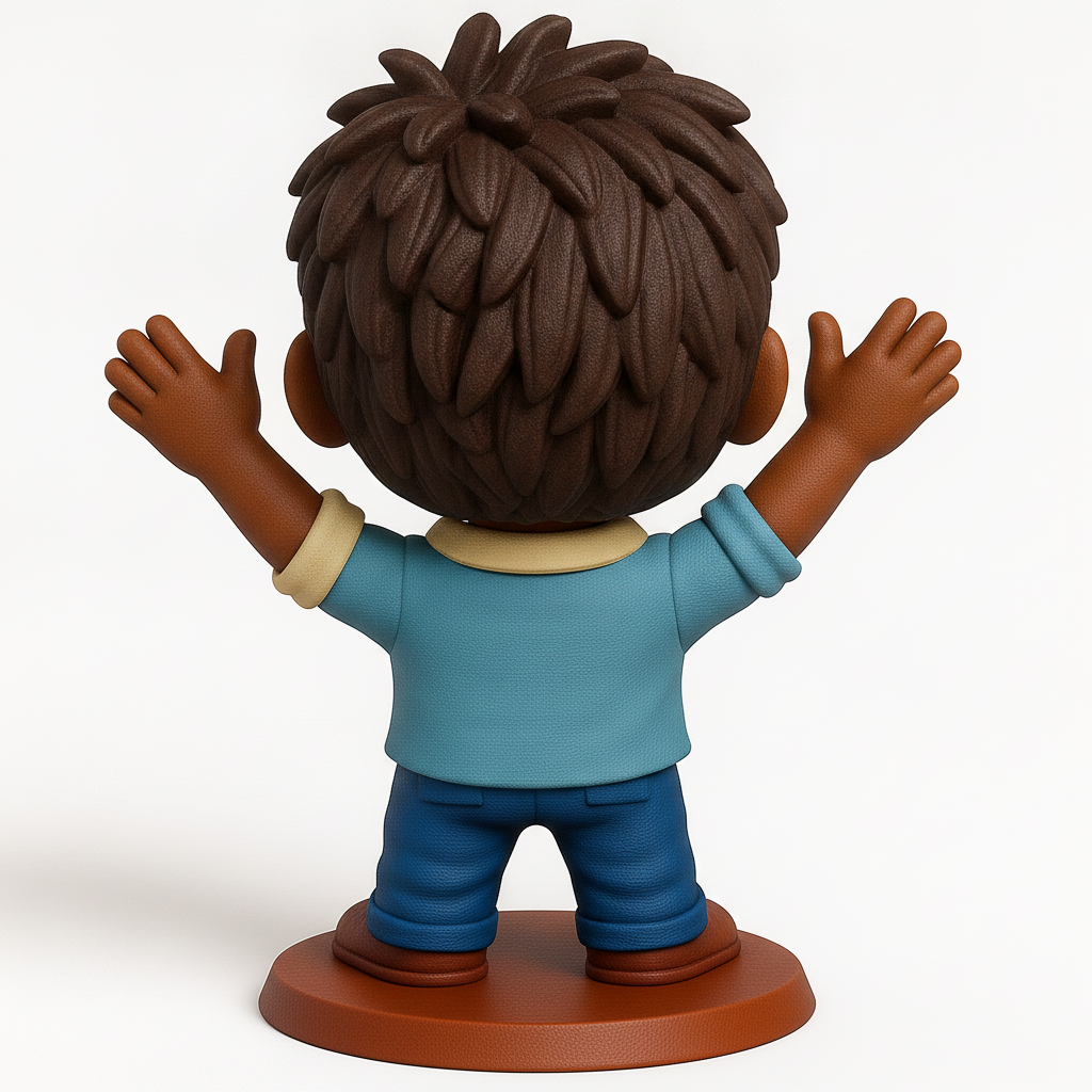 face anatomy 3d model-create 3d face model from photo_Joyful Waving Character Figurine