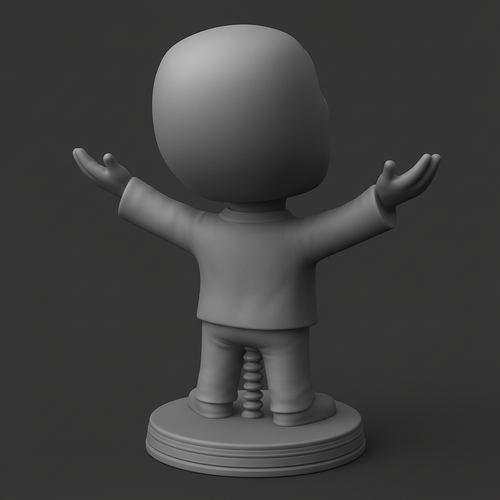 silhouette 3d printer maker-3d portrait printing_Iconic Anonymous Bobblehead: Whimsical Desk Companion